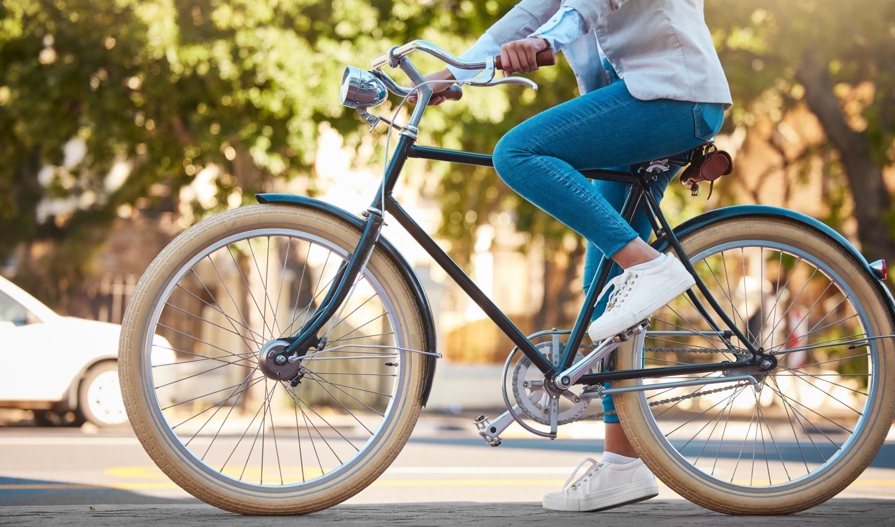 a person riding a bicycle