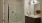 a bathroom with a glass shower